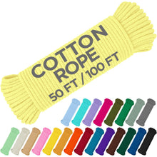 TECEUM 500lb Cotton Rope 3/16” (5 mm) – 50 FT | 100 FT– Strong All-Purpose Braided Rope – Natural Cotton – for Crafting, Сamping, Clothes Line, DIY, Indoor & Outdoor Use – Natural
