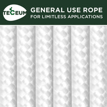 TECEUM Rope – 1/4” & 3/8” – 90 FT | 150 FT – Strong All-Purpose Utility Rope – Camping, Crafting, Flag Pole, Indoor & Outdoor – Polypropylene Nylon Poly Lightweight Diamond Braided Cord – Black
