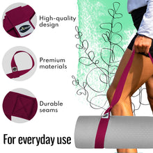 TECEUM Yoga Mat Strap – 30+ Colors – Adjustable Mat Holder Sling Carrier for All Mats [Mat Not Included]