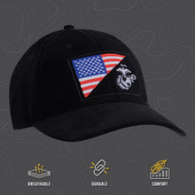 Rothco USMC Eagle, Globe and Anchor/US Flag Low Pro Cap - Patriotic Marine Corps Hat