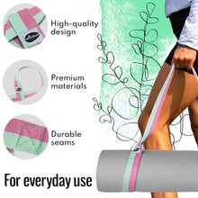 TECEUM Yoga Mat Strap – 30+ Colors – Adjustable Mat Holder Sling Carrier for All Mats [Mat Not Included]
