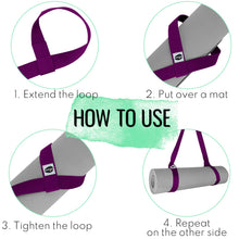 TECEUM Yoga Mat Strap – 30+ Colors – Adjustable Mat Holder Sling Carrier for All Mats [Mat Not Included]