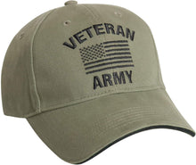 Rothco Vintage Low Profile Cap - Army Veteran, Olive Drab