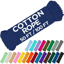TECEUM 500lb Cotton Rope 3/16” (5 mm) – 50 FT | 100 FT– Strong All-Purpose Braided Rope – Natural Cotton – for Crafting, Сamping, Clothes Line, DIY, Indoor & Outdoor Use – Natural