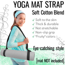 TECEUM Yoga Mat Strap – 30+ Colors – Adjustable Mat Holder Sling Carrier for All Mats [Mat Not Included]