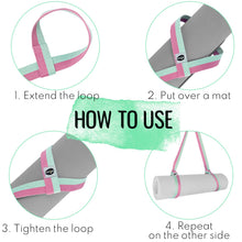 TECEUM Yoga Mat Strap – 30+ Colors – Adjustable Mat Holder Sling Carrier for All Mats [Mat Not Included]