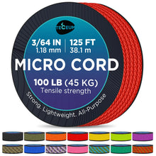 TECEUM Micro Paracord – 1.18 mm X 125 ft – Micro Utility Cord – Thin Braided Paracord Rope – Best for Crafting, DIY Projects, Fishing, Camping – Wind Chime Replacement – Survival Strong String