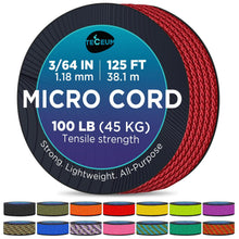 TECEUM Micro Paracord – 1.18 mm X 125 ft – Micro Utility Cord – Thin Braided Paracord Rope – Best for Crafting, DIY Projects, Fishing, Camping – Wind Chime Replacement – Survival Strong String