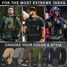 TECEUM Tactical Belt – Gray B4 L – Heavy-Duty Military, Work, Hiking,Rigger, Utility, EDC Men’s Belts – Quick-Release – Nylon Web