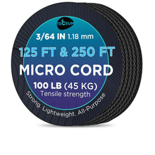 TECEUM Micro Paracord – 1.18 mm X 125 ft – Micro Utility Cord – Thin Braided Paracord Rope – Best for Crafting, DIY Projects, Fishing, Camping – Wind Chime Replacement – Survival Strong String