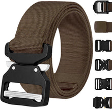 TECEUM Tactical Belt – Brown B7 M – Heavy-Duty Military, Work, Hiking,Rigger, Utility, EDC Men’s Belts – Quick-Release – Nylon Web