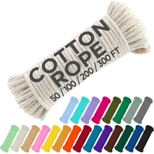 TECEUM 500lb Cotton Rope 3/16” (5 mm) – 50 FT | 100 FT– Strong All-Purpose Braided Rope – Natural Cotton – for Crafting, Сamping, Clothes Line, DIY, Indoor & Outdoor Use – Natural