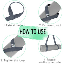 TECEUM Yoga Mat Strap – 30+ Colors – Adjustable Mat Holder Sling Carrier for All Mats [Mat Not Included]