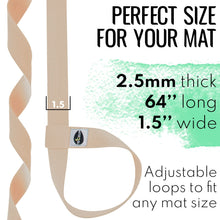TECEUM Yoga Mat Strap – 30+ Colors – Adjustable Mat Holder Sling Carrier for All Mats [Mat Not Included]
