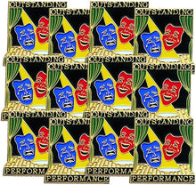 SHOP AWARDS AND GIFTS Outstanding Performance Drama Award Mask Theater Enamel Lapel Pins for Students Appreciation Reward School, Bulk Pack of 12, Poly Bagged, 1 Inch