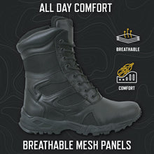 Rothco Forced Entry Deployment Boot with Side Zipper – 8 Inch Tactical Uniform Boots – Black