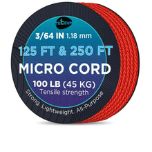 TECEUM Micro Paracord – 1.18 mm X 125 ft – Micro Utility Cord – Thin Braided Paracord Rope – Best for Crafting, DIY Projects, Fishing, Camping – Wind Chime Replacement – Survival Strong String