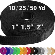 TECEUM 3/4" & 5/8" & 1" & 1.5" & 2" Webbing – 10 25 50 Yards – 40+ Colors – Heavy Duty 1 Inch 1.5 Inch 2 Inch Backpack Straps – Webbing for Outdoors Indoors Crafting DIY