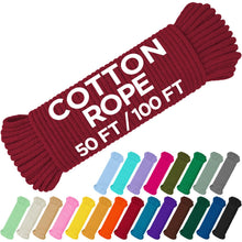 TECEUM 500lb Cotton Rope 3/16” (5 mm) – 50 FT | 100 FT– Strong All-Purpose Braided Rope – Natural Cotton – for Crafting, Сamping, Clothes Line, DIY, Indoor & Outdoor Use – Natural