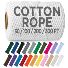 TECEUM 500lb Cotton Rope 3/16” (5 mm) – 50 FT | 100 FT– Strong All-Purpose Braided Rope – Natural Cotton – for Crafting, Сamping, Clothes Line, DIY, Indoor & Outdoor Use – Natural
