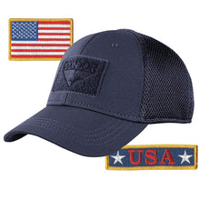 Condor MESH Fitted Tactical Cap Bundle - U.S.A. & USA Flag Patch - Choose Size