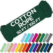 TECEUM 500lb Cotton Rope 3/16” (5 mm) – 50 FT | 100 FT– Strong All-Purpose Braided Rope – Natural Cotton – for Crafting, Сamping, Clothes Line, DIY, Indoor & Outdoor Use – Natural