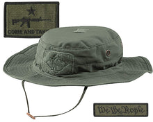Tactical Patches & Boonie Hat Bundle - Olive Drab - USA/in God We Trust