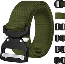 TECEUM Tactical Belt – Green B7 L – Heavy-Duty Military, Work, Hiking,Rigger, Utility, EDC Men’s Belts – Quick-Release – Nylon Web