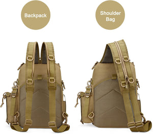 Fishing Tackle Storage Bag Outdoor Shoulder Backpack with Rod Holder Tactical Sling Bag