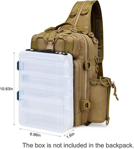 Fishing Tackle Storage Bag Outdoor Shoulder Backpack with Rod Holder Tactical Sling Bag