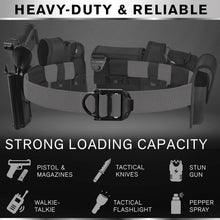 TECEUM Tactical Belt – Gray B4 L – Heavy-Duty Military, Work, Hiking,Rigger, Utility, EDC Men’s Belts – Quick-Release – Nylon Web