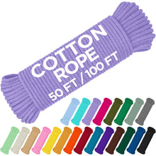 TECEUM 500lb Cotton Rope 3/16” (5 mm) – 50 FT | 100 FT– Strong All-Purpose Braided Rope – Natural Cotton – for Crafting, Сamping, Clothes Line, DIY, Indoor & Outdoor Use – Natural