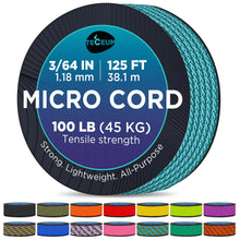 TECEUM Micro Paracord – 1.18 mm X 125 ft – Micro Utility Cord – Thin Braided Paracord Rope – Best for Crafting, DIY Projects, Fishing, Camping – Wind Chime Replacement – Survival Strong String