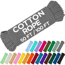 TECEUM 500lb Cotton Rope 3/16” (5 mm) – 50 FT | 100 FT– Strong All-Purpose Braided Rope – Natural Cotton – for Crafting, Сamping, Clothes Line, DIY, Indoor & Outdoor Use – Natural