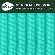 TECEUM Rope – 1/4” & 3/8” – 90 FT | 150 FT – Strong All-Purpose Utility Rope – Camping, Crafting, Flag Pole, Indoor & Outdoor – Polypropylene Nylon Poly Lightweight Diamond Braided Cord – Black