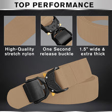 TECEUM Tactical Belt – Coyote B1 L – Heavy-Duty Military, Work, Hiking,Rigger, Utility, EDC Men’s Belts – Quick-Release – Nylon Web