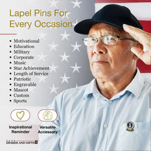SHOP AWARDS AND GIFTS United States US Veteran Lapel Pin, Retirement and Service, 1-1/8 inch