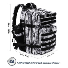 LHI Military Tactical Backpack for Men and Women 45L Army 3 Days Assault Pack Bag Large Rucksack with Molle System - Black