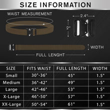 TECEUM Tactical Belt – Brown B7 M – Heavy-Duty Military, Work, Hiking,Rigger, Utility, EDC Men’s Belts – Quick-Release – Nylon Web