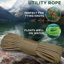TECEUM Rope – 1/4” & 3/8” – 90 FT | 150 FT – Strong All-Purpose Utility Rope – Camping, Crafting, Flag Pole, Indoor & Outdoor – Polypropylene Nylon Poly Lightweight Diamond Braided Cord – Black