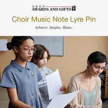 SHOP AWARDS AND GIFTS 1 Inch Choir Music Note Lyre Lapel Pin Musical Group Badge, Bulk Pack of 18