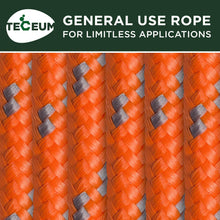 TECEUM Rope – 1/4” & 3/8” – 90 FT | 150 FT – Strong All-Purpose Utility Rope – Camping, Crafting, Flag Pole, Indoor & Outdoor – Polypropylene Nylon Poly Lightweight Diamond Braided Cord – Black