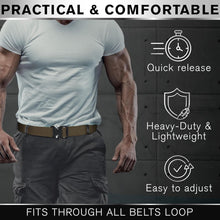 TECEUM Tactical Belt – Brown B7 M – Heavy-Duty Military, Work, Hiking,Rigger, Utility, EDC Men’s Belts – Quick-Release – Nylon Web