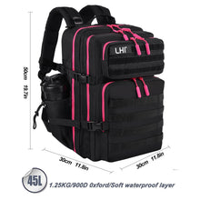 LHI Military Tactical Backpack for Men and Women 45L Army 3 Days Assault Pack Bag Large Rucksack with Molle System - Black
