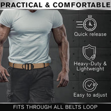 TECEUM Tactical Belt – Coyote B4 S – Heavy-Duty Military, Work, Hiking,Rigger, Utility, EDC Men’s Belts – Quick-Release – Nylon Web