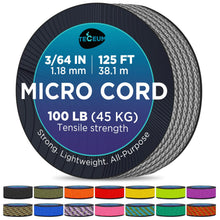 TECEUM Micro Paracord – 1.18 mm X 125 ft – Micro Utility Cord – Thin Braided Paracord Rope – Best for Crafting, DIY Projects, Fishing, Camping – Wind Chime Replacement – Survival Strong String