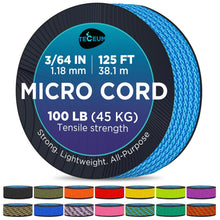 TECEUM Micro Paracord – 1.18 mm X 125 ft – Micro Utility Cord – Thin Braided Paracord Rope – Best for Crafting, DIY Projects, Fishing, Camping – Wind Chime Replacement – Survival Strong String
