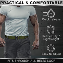 TECEUM Tactical Belt – Green B7 L – Heavy-Duty Military, Work, Hiking,Rigger, Utility, EDC Men’s Belts – Quick-Release – Nylon Web