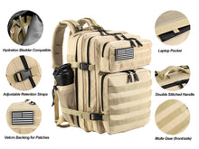 LHI Military Tactical Backpack for Men and Women 45L Army 3 Days Assault Pack Bag Large Rucksack with Molle System - Black