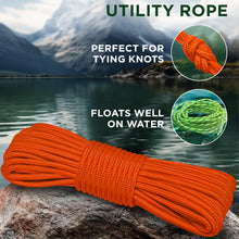 TECEUM Rope – 1/4” & 3/8” – 90 FT | 150 FT – Strong All-Purpose Utility Rope – Camping, Crafting, Flag Pole, Indoor & Outdoor – Polypropylene Nylon Poly Lightweight Diamond Braided Cord – Black